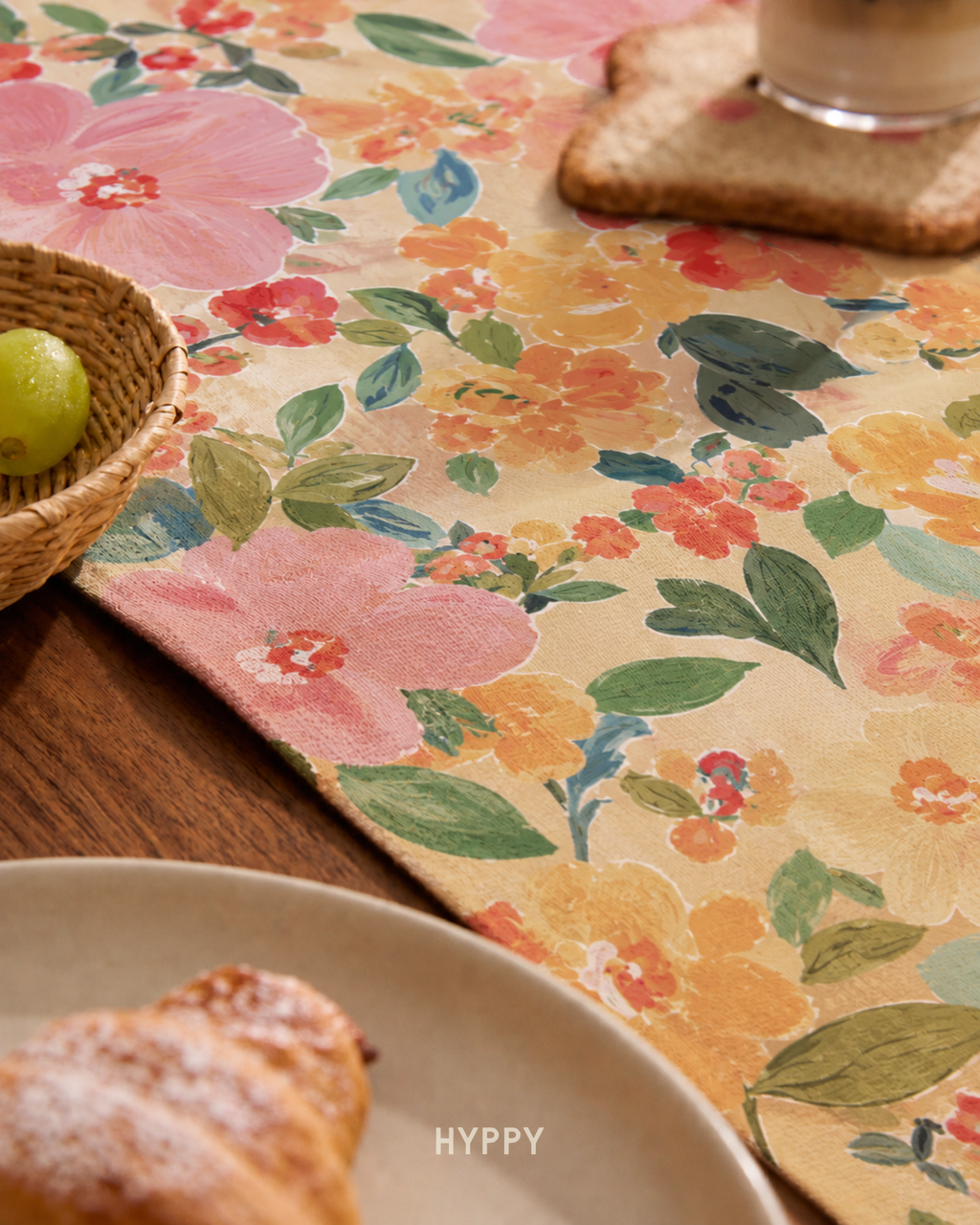 Garden Party Table Runner — boho table runner, handcrafted in India by Hyppy