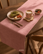 Rosewood Textured Table Runner — boho table runner, handcrafted in India by Hyppy