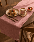 Rosewood Textured Table Runner — boho table runner, handcrafted in India by Hyppy
