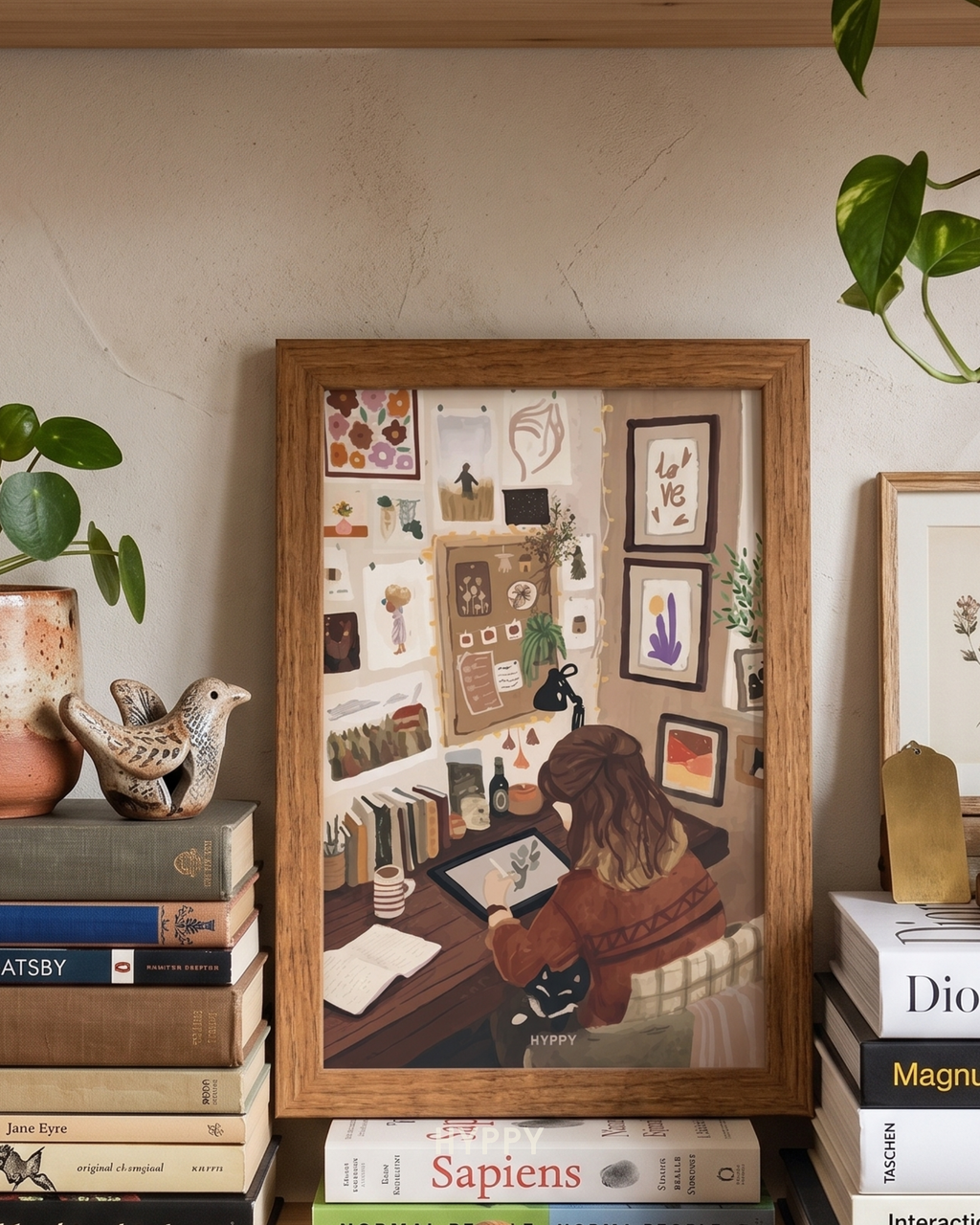 Art Is Therapy Print — boho wall art print, handcrafted in India by Hyppy