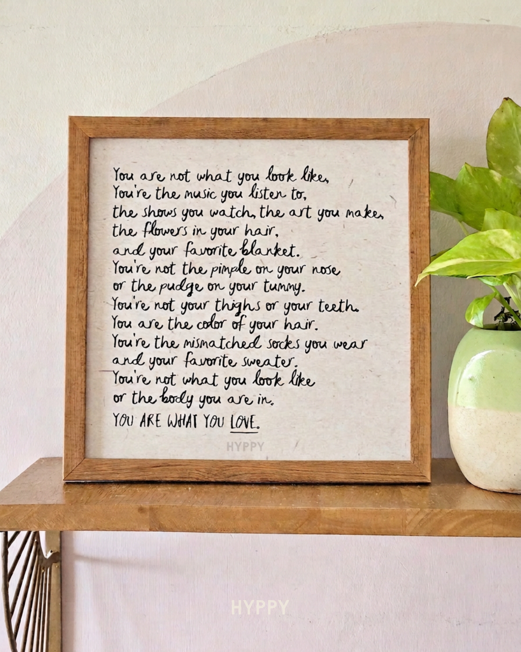 You Are What You Love Print — boho wall art print, handcrafted in India by Hyppy