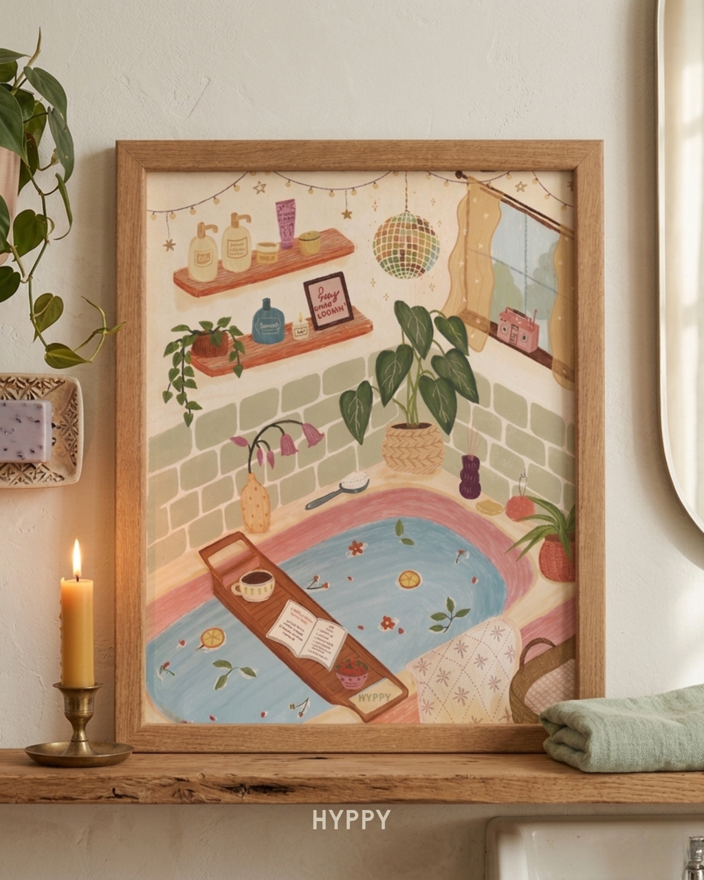 Self Care Day Print — boho wall art print, handcrafted in India by Hyppy
