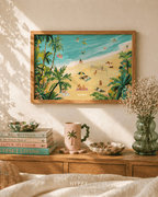 Mirissa Beach Print — boho wall art print, handcrafted in India by Hyppy
