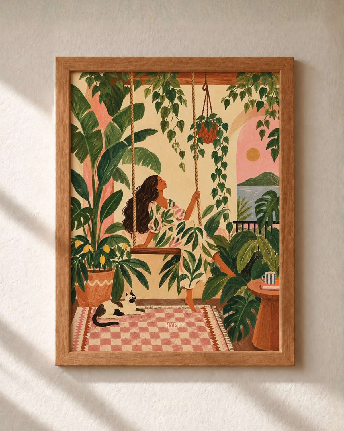 Feline & Ferns Print