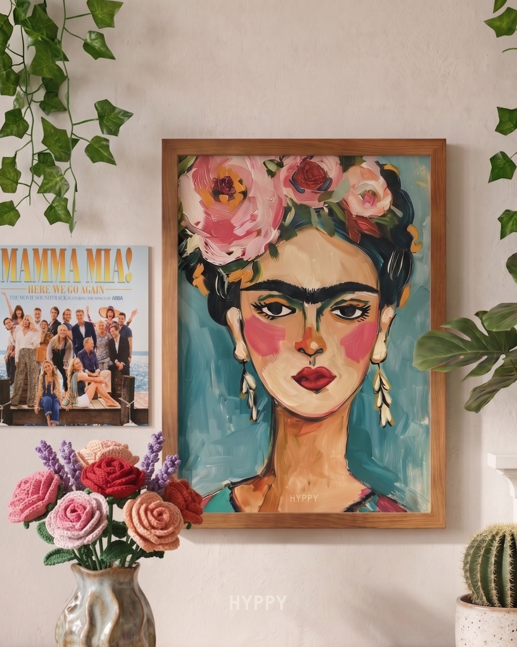 Frida Print — boho wall art print, handcrafted in India by Hyppy
