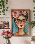 Frida Print — boho wall art print, handcrafted in India by Hyppy