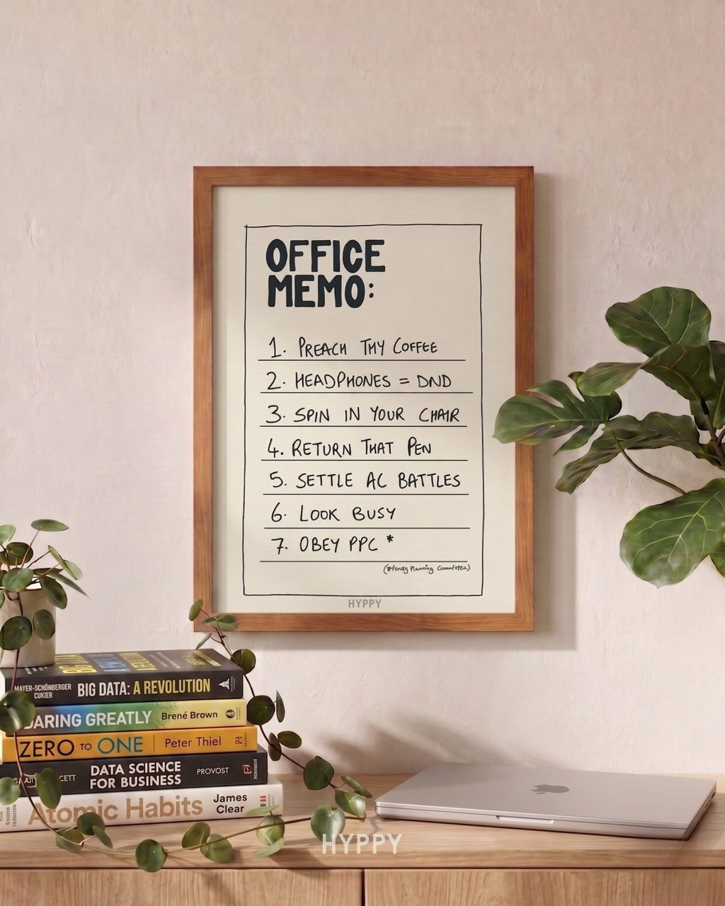 Office memo Print — boho wall art print, handcrafted in India by Hyppy