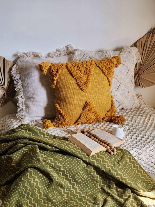 Aurelia Tufted Pillow Cover-Pillows-Hyppy.in-16inch x 16inch-Without filler-Hyppy.in