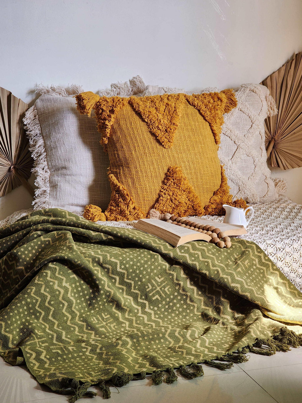 Aurelia Tufted Pillow Cover-Pillows-Hyppy.in-16inch x 16inch-Without filler-Hyppy.in