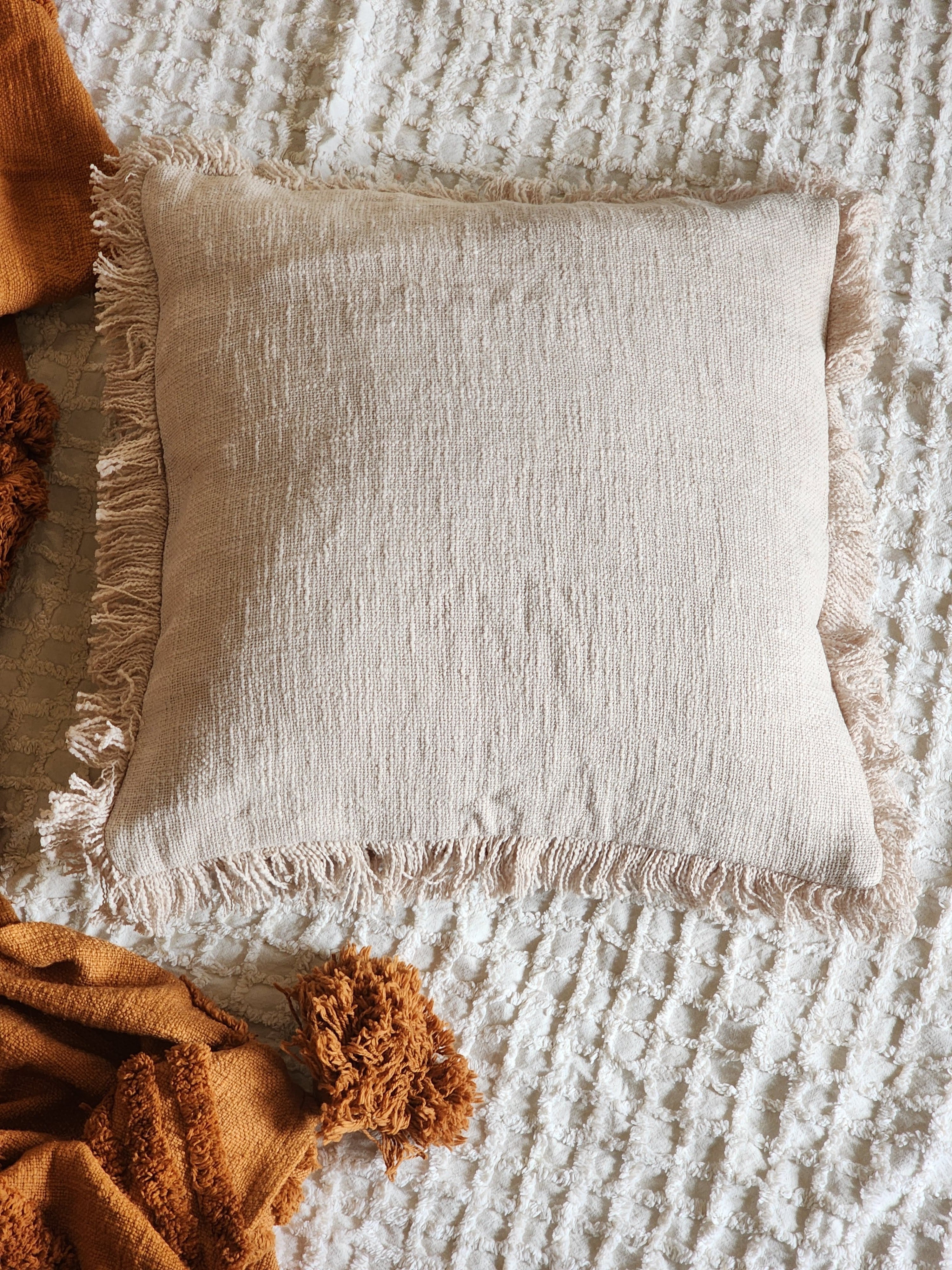 Billie Fringe Pillow Cover-Pillows-Hyppy.in-18inch x 18inch-Without filler-Hyppy.in