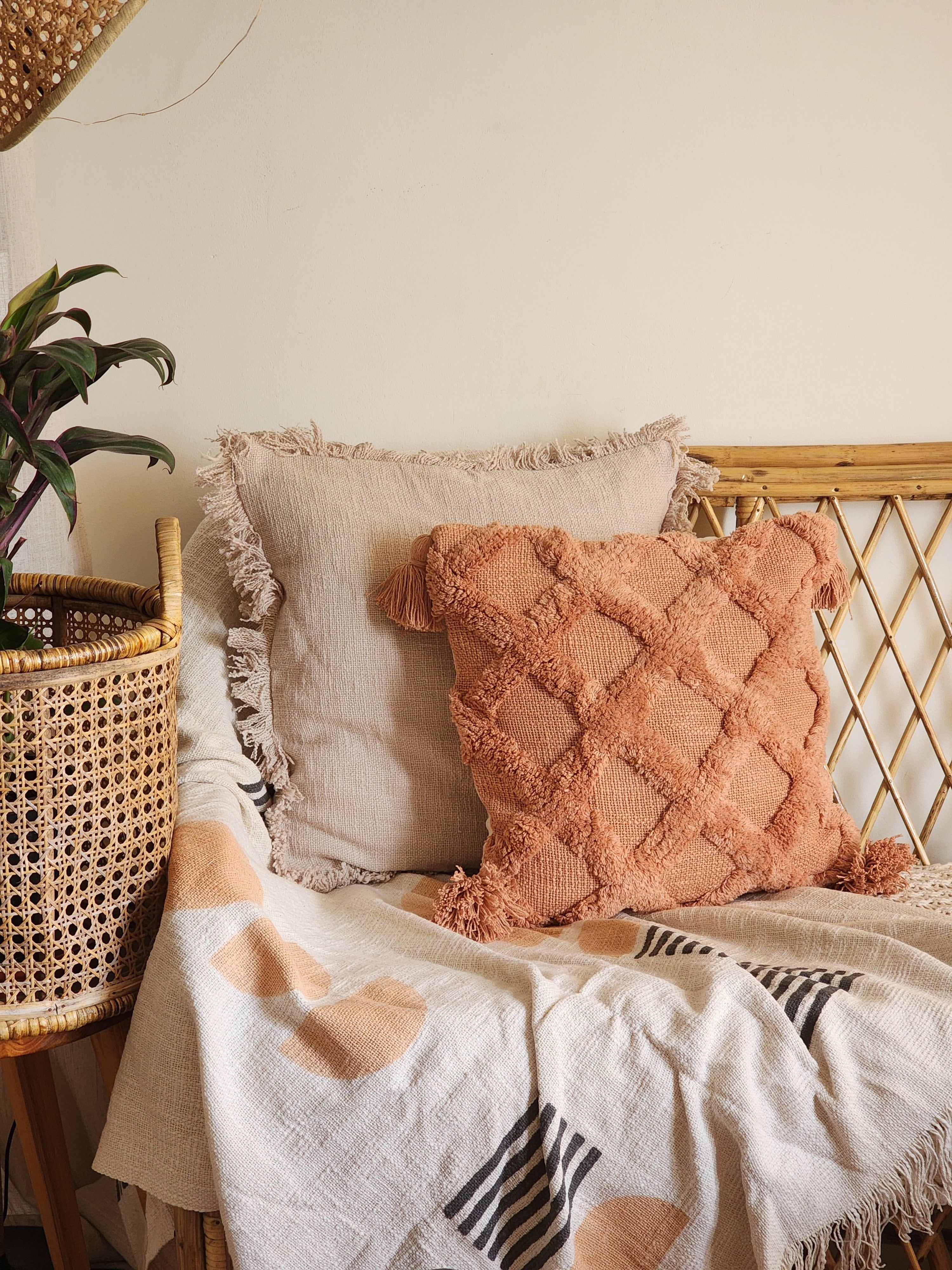 Billie Fringe Pillow Cover-Pillows-Hyppy.in-18inch x 18inch-Without filler-Hyppy.in