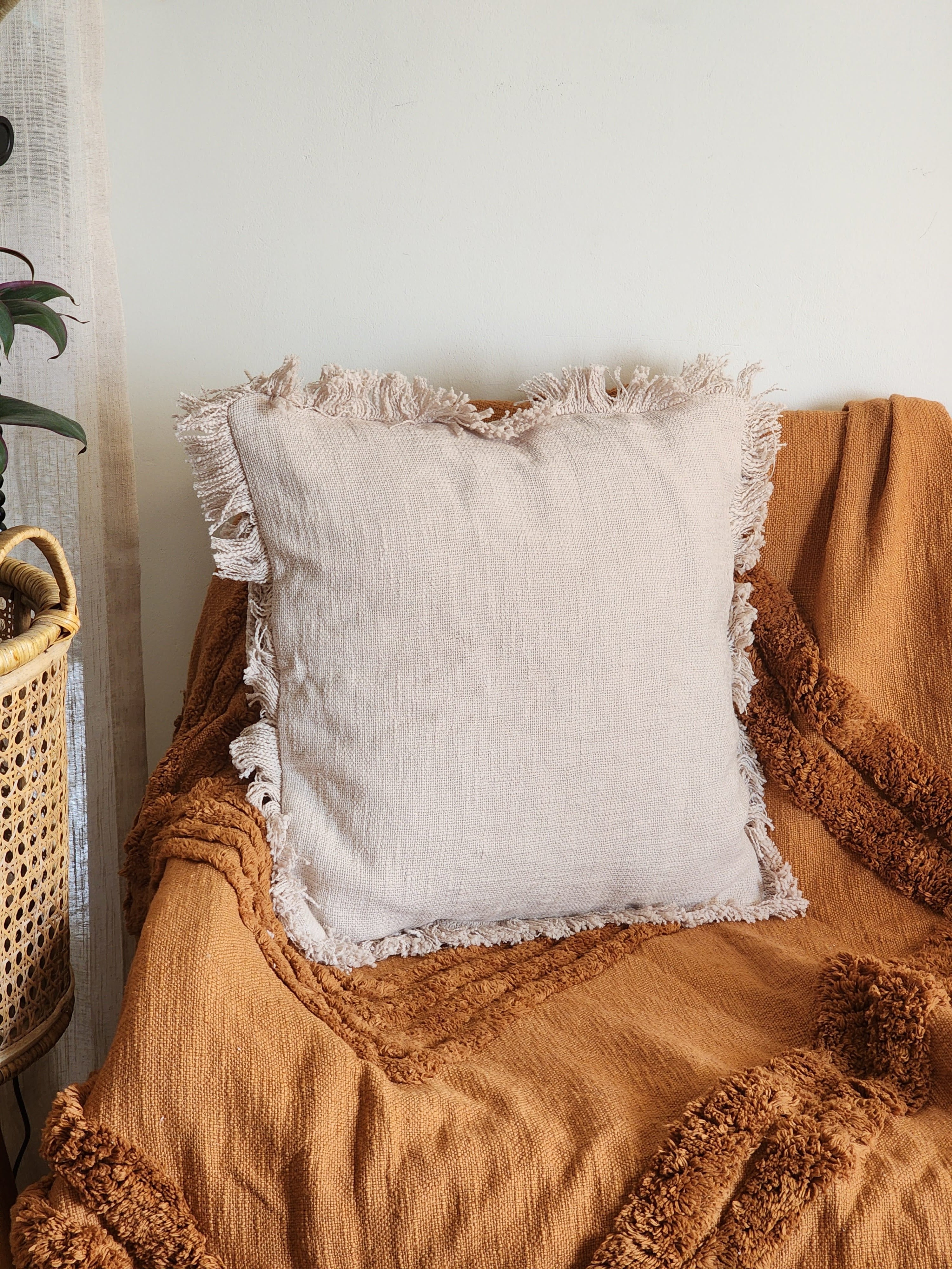 Billie Fringe Pillow Cover-Pillows-Hyppy.in-18inch x 18inch-Without filler-Hyppy.in