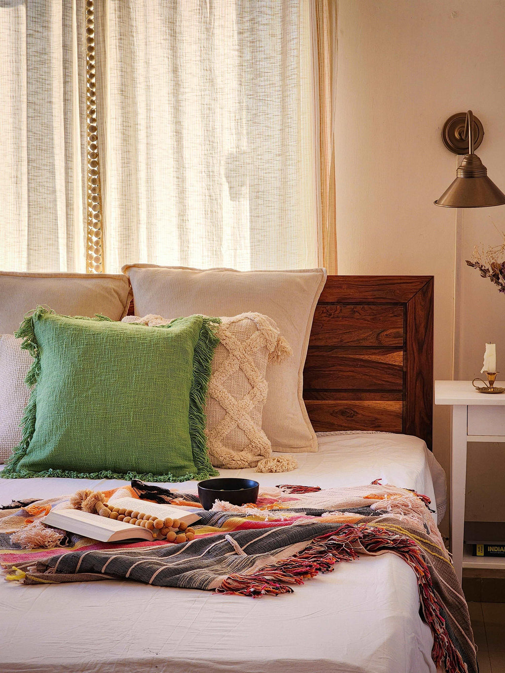 Chloe Fringe Pillow Cover-Pillows-Hyppy.in-18inch x 18inch-Without filler-Hyppy.in