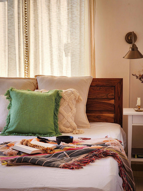 Chloe Fringe Pillow Cover-Pillows-Hyppy.in-18inch x 18inch-Without filler-Hyppy.in