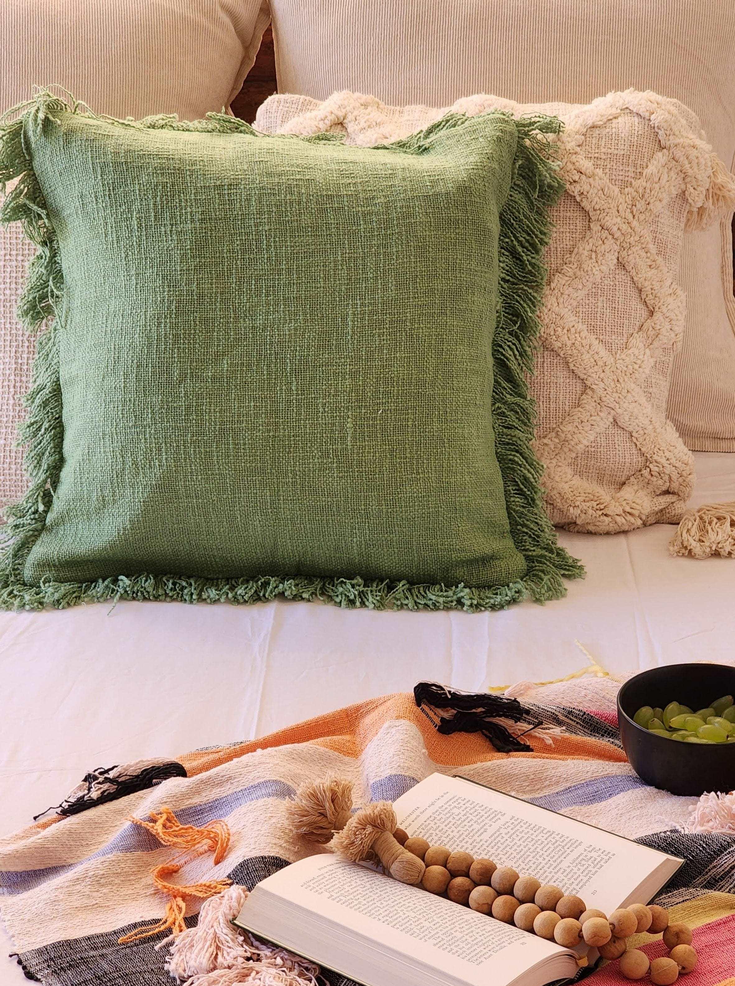 Chloe Fringe Pillow Cover-Pillows-Hyppy.in-18inch x 18inch-Without filler-Hyppy.in