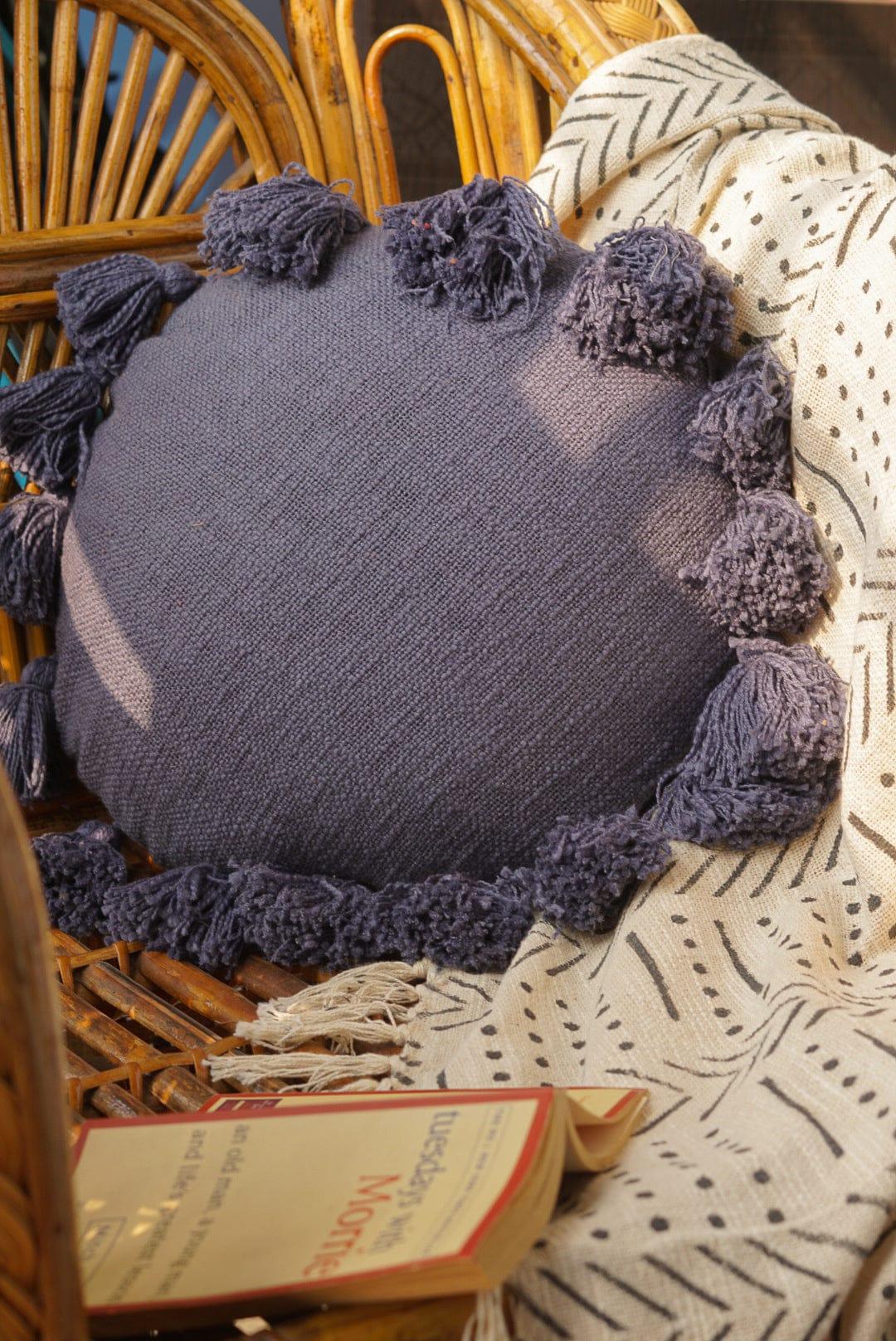 Tracy Tassel Pillow Cover-Pillows-Hyppy.in-14inch x 14inch-Without Filler-Hyppy.in