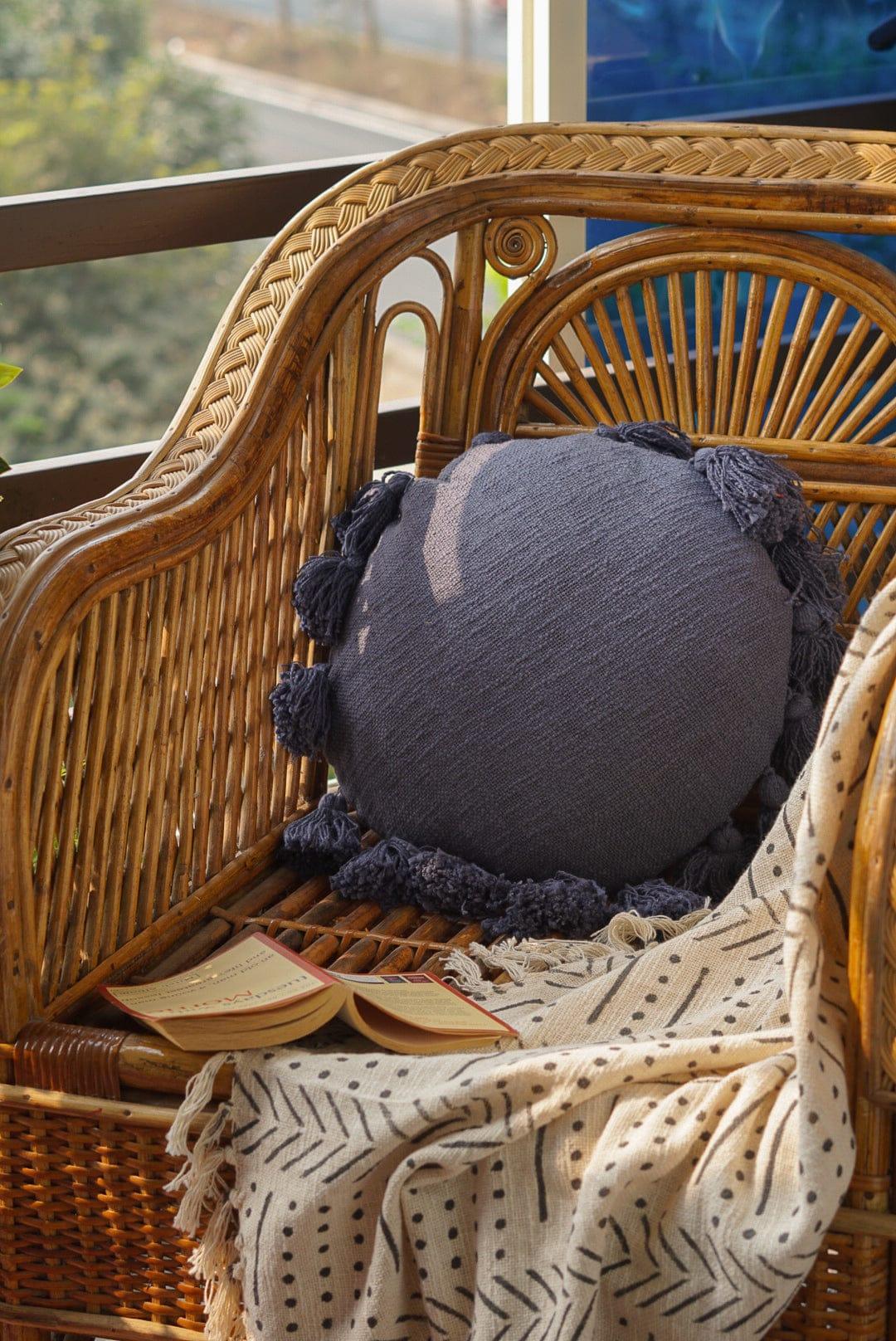 Tracy Tassel Pillow Cover-Pillows-Hyppy.in-14inch x 14inch-Without Filler-Hyppy.in